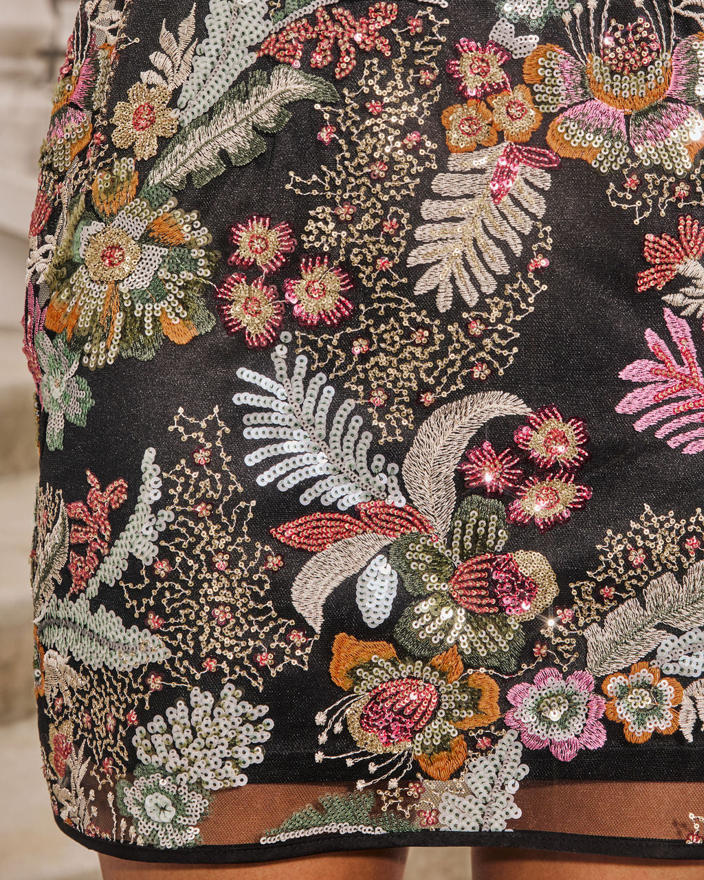 Swipe Right Embroidered Mini Dress