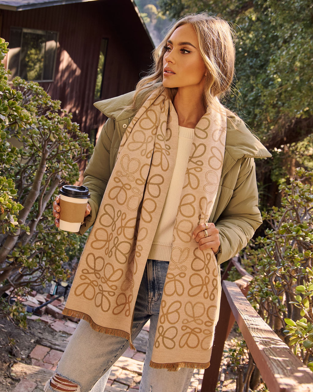 Holiday Lane Abstract Printed Scarf