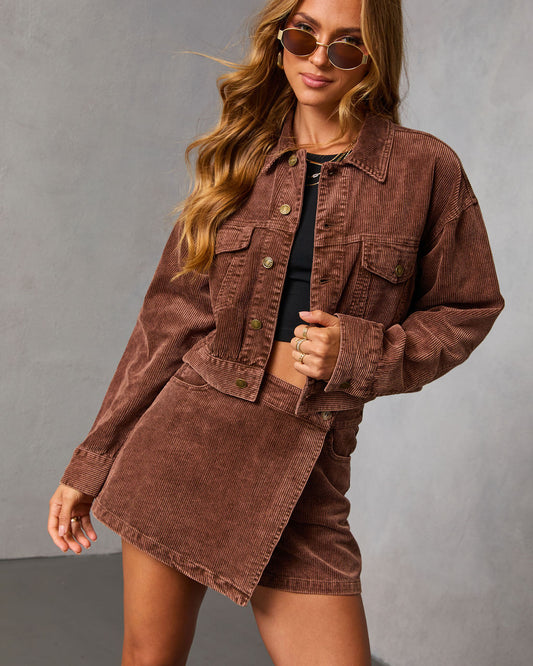 Coffee Meets Corduroy Mini Skort