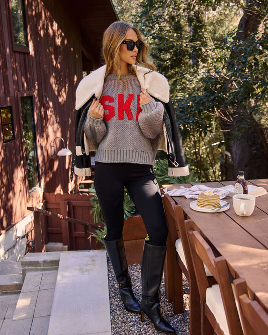 Ski Time Graphic Knit Sweater