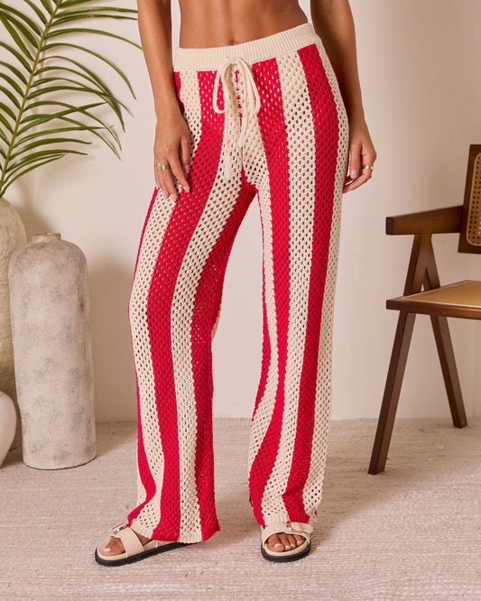 Zenya Cove Crochet Striped Cover Up Pants