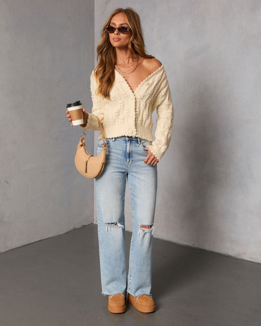 Icy Moon Textured Knit Cardigan