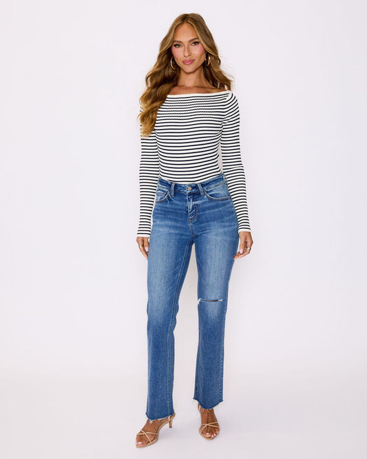 Merci Striped Off The Shoulder Top