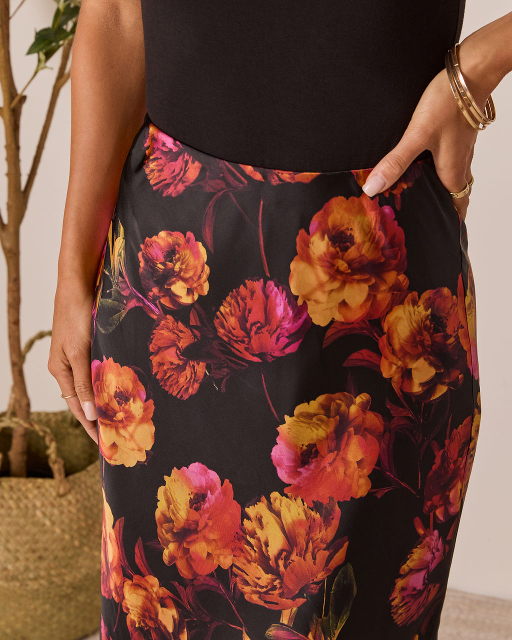 Romia Lace Trim Maxi Skirt