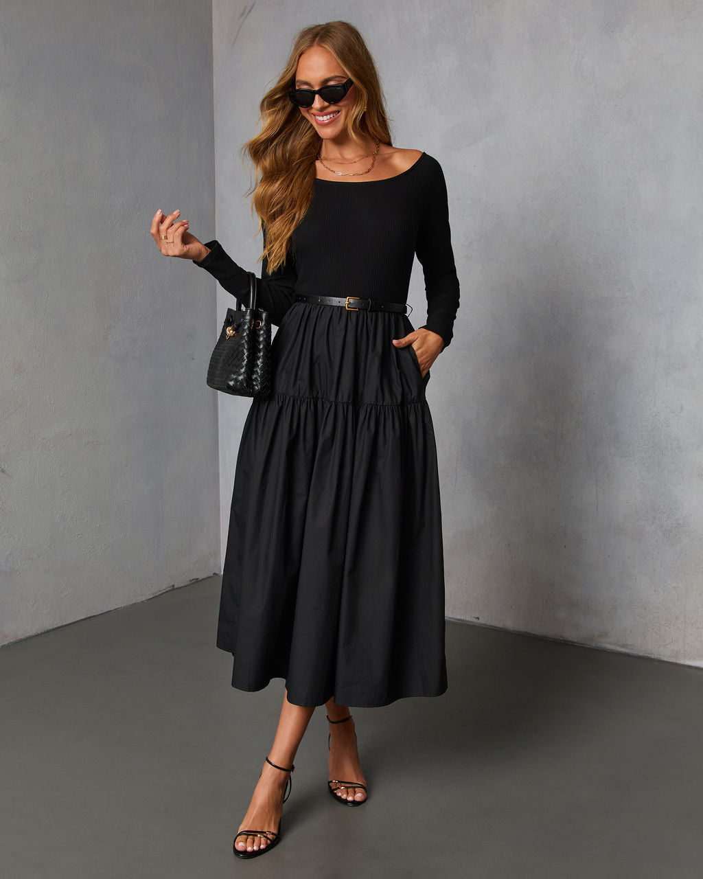 Fallow Field Belted Midi Dress