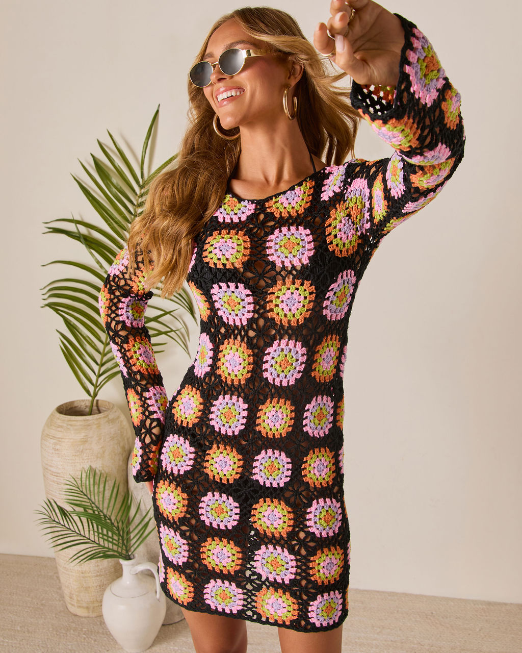 Talvi Crochet Cover Up Mini Dress