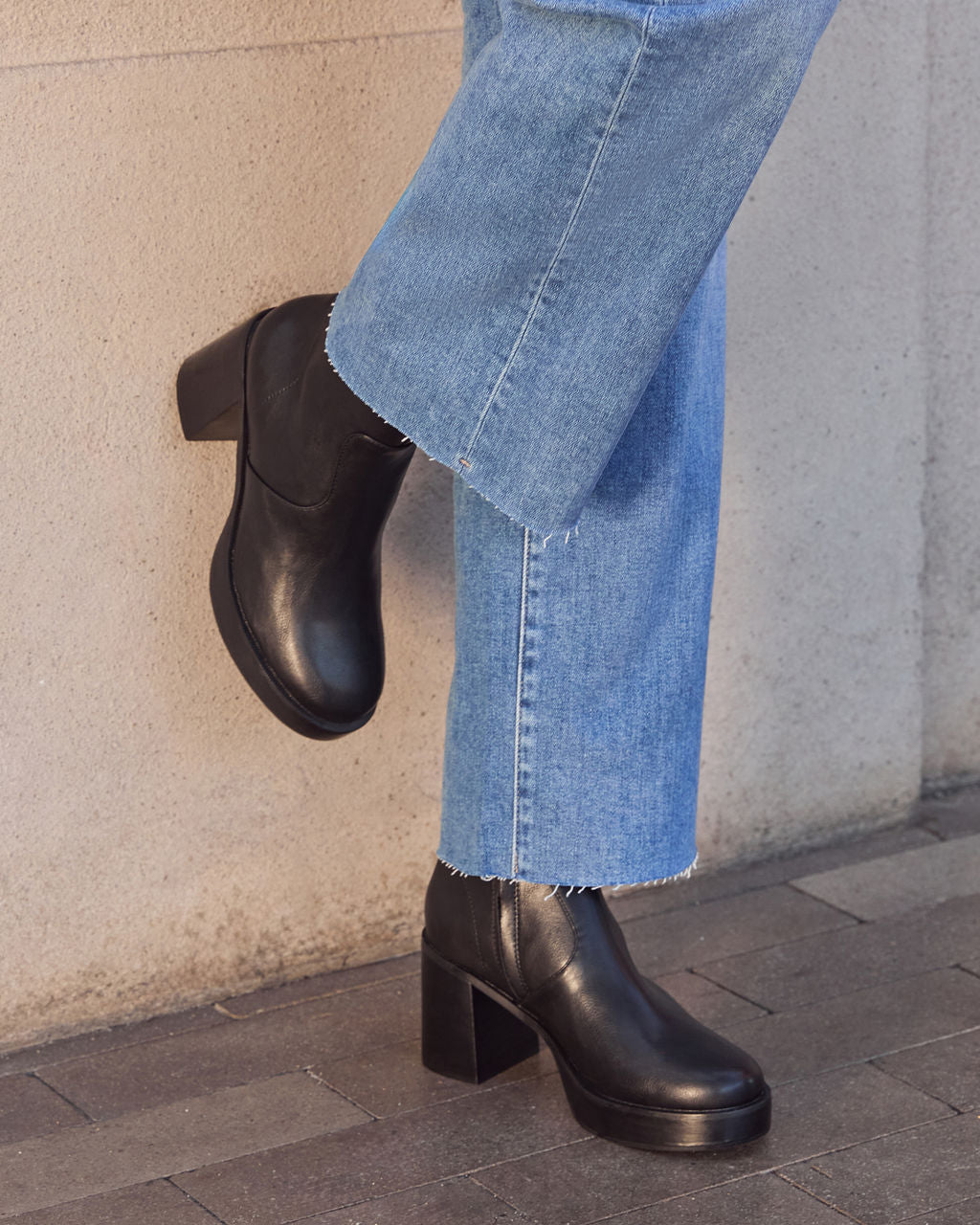 Roem Leather Platform Ankle Booties