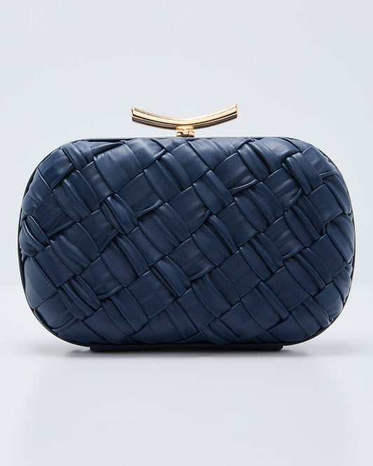 Siloh Textured Faux Leather Hard Case Clutch