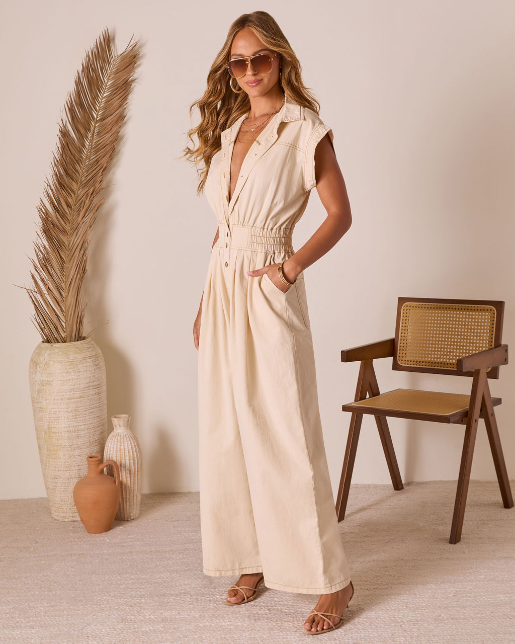 Dusky Vale Twill Jumpsuit