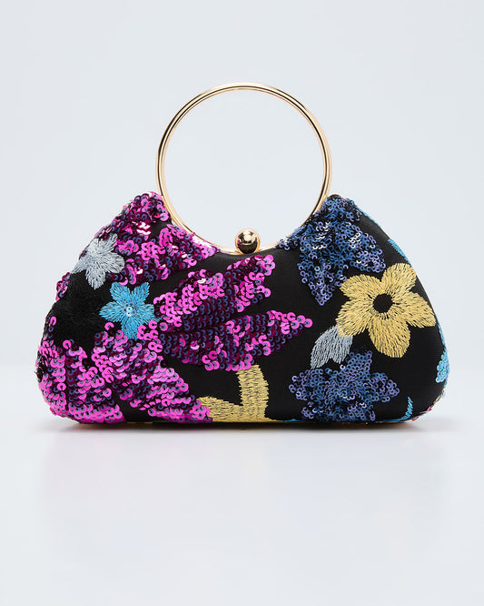 Gypsy Petal Sequin Embellished O Ring Bag