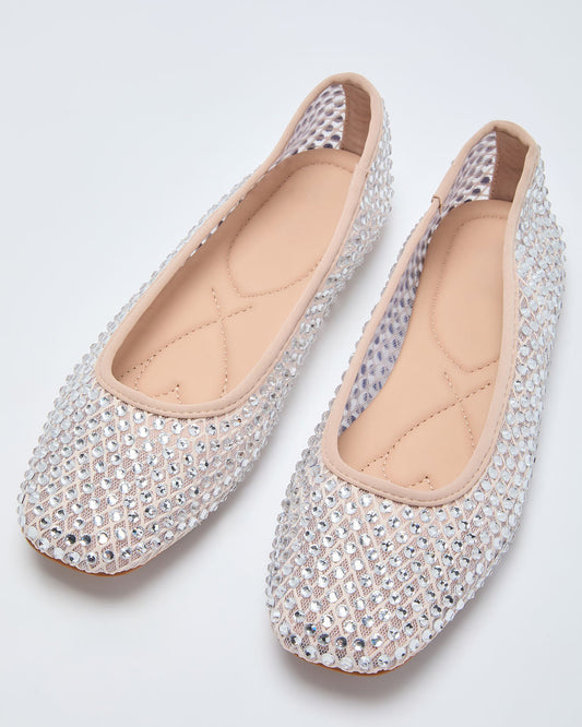 Khaie Rhinestone Mesh Flats
