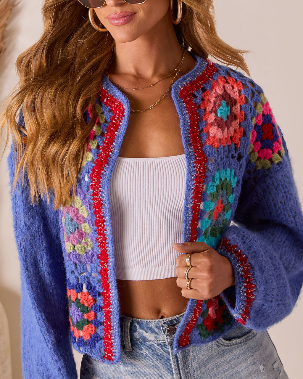 Farlyn Open Front Crochet Cardigan