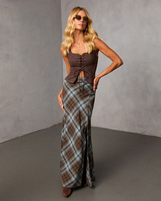 Boho Cowgirl Suede Lace Up Top