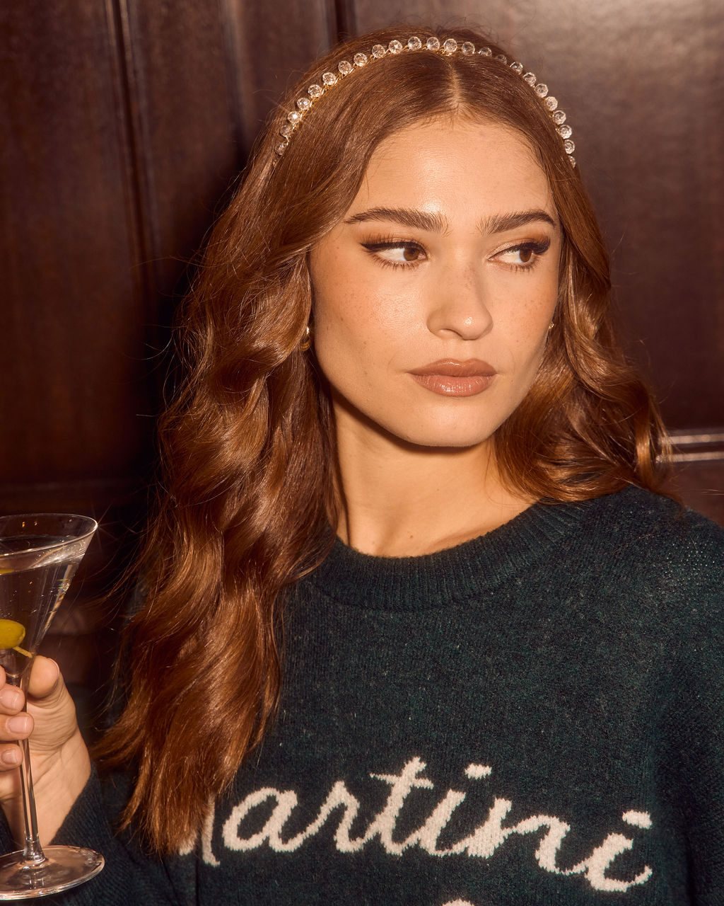 Sleigh Scene Rhinestone Embellished Headband