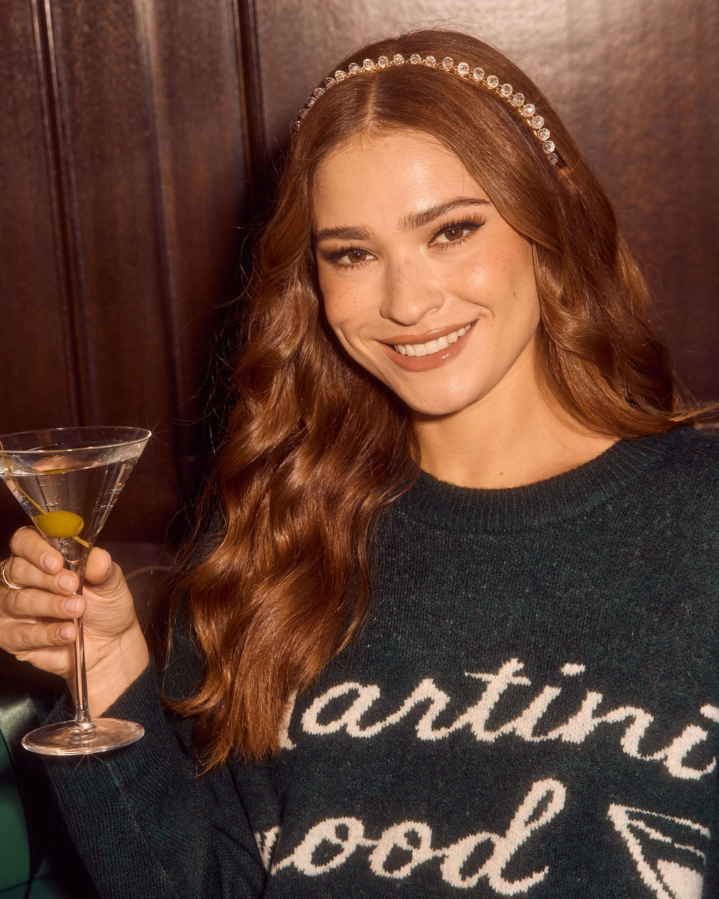 Sleigh Scene Rhinestone Embellished Headband