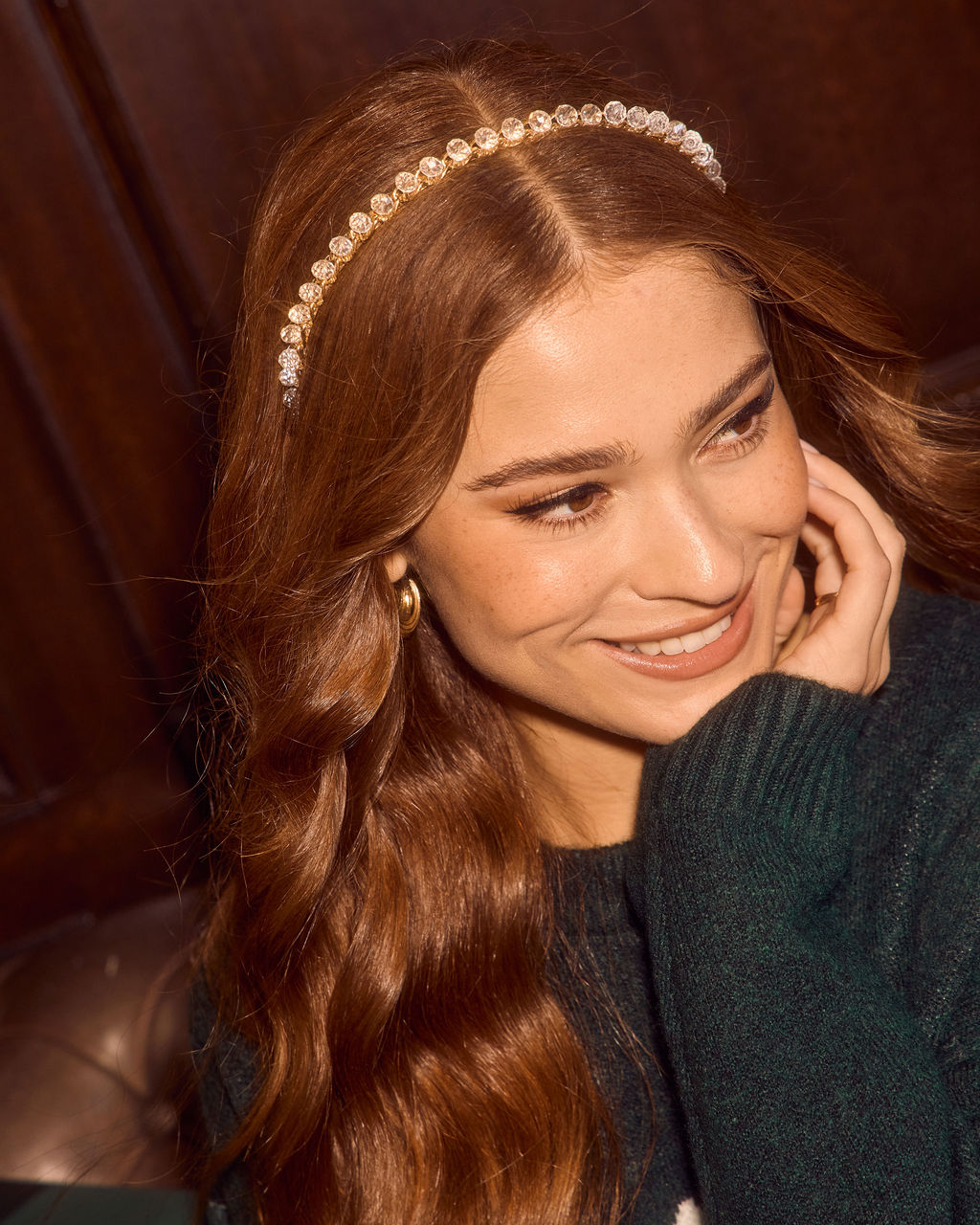 Sleigh Scene Rhinestone Embellished Headband