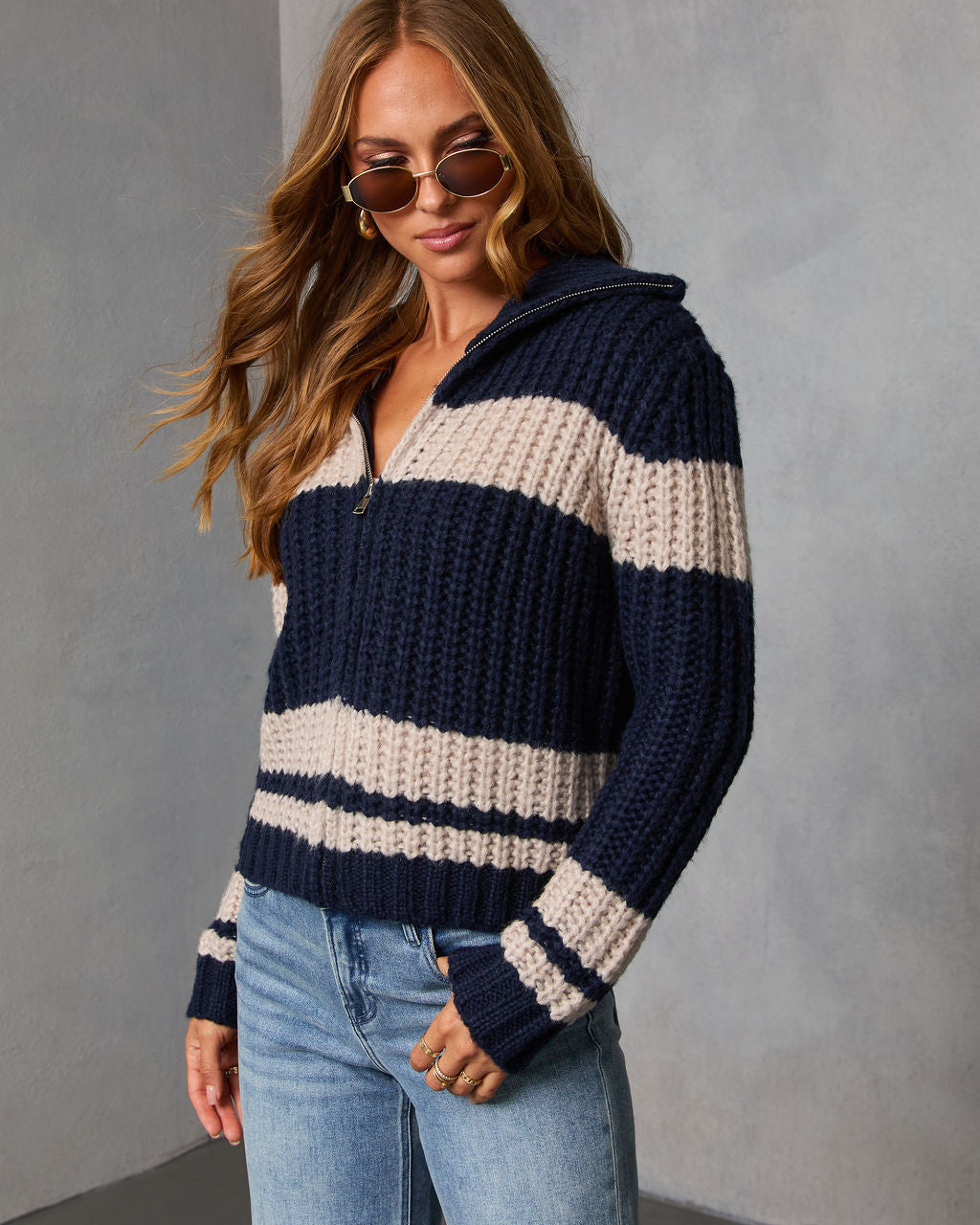 Falling Ivy Striped Knit Sweater