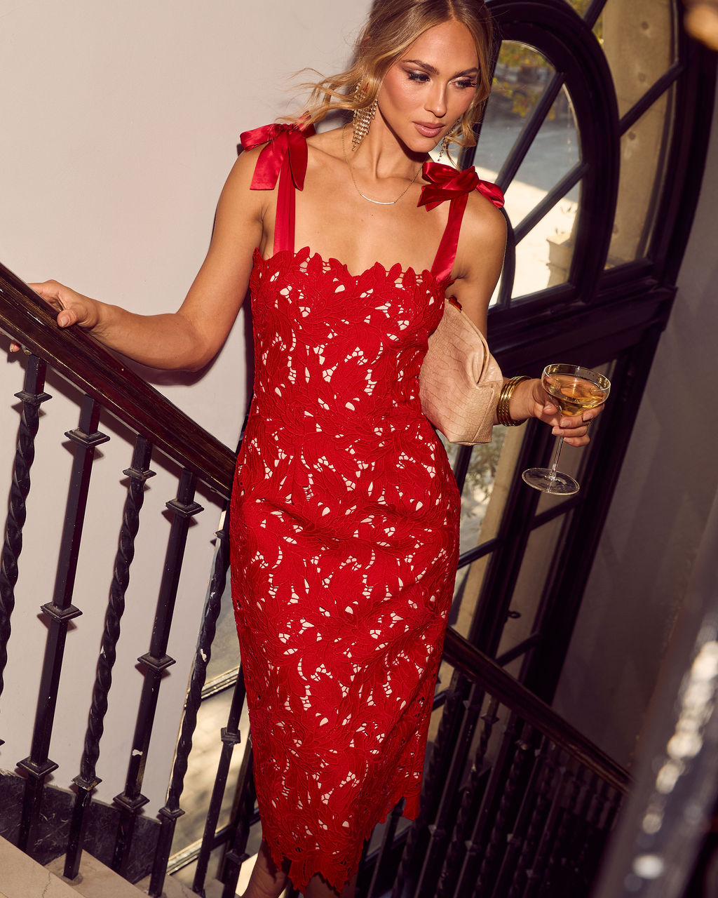 Warm Intentions Lace Midi Dress