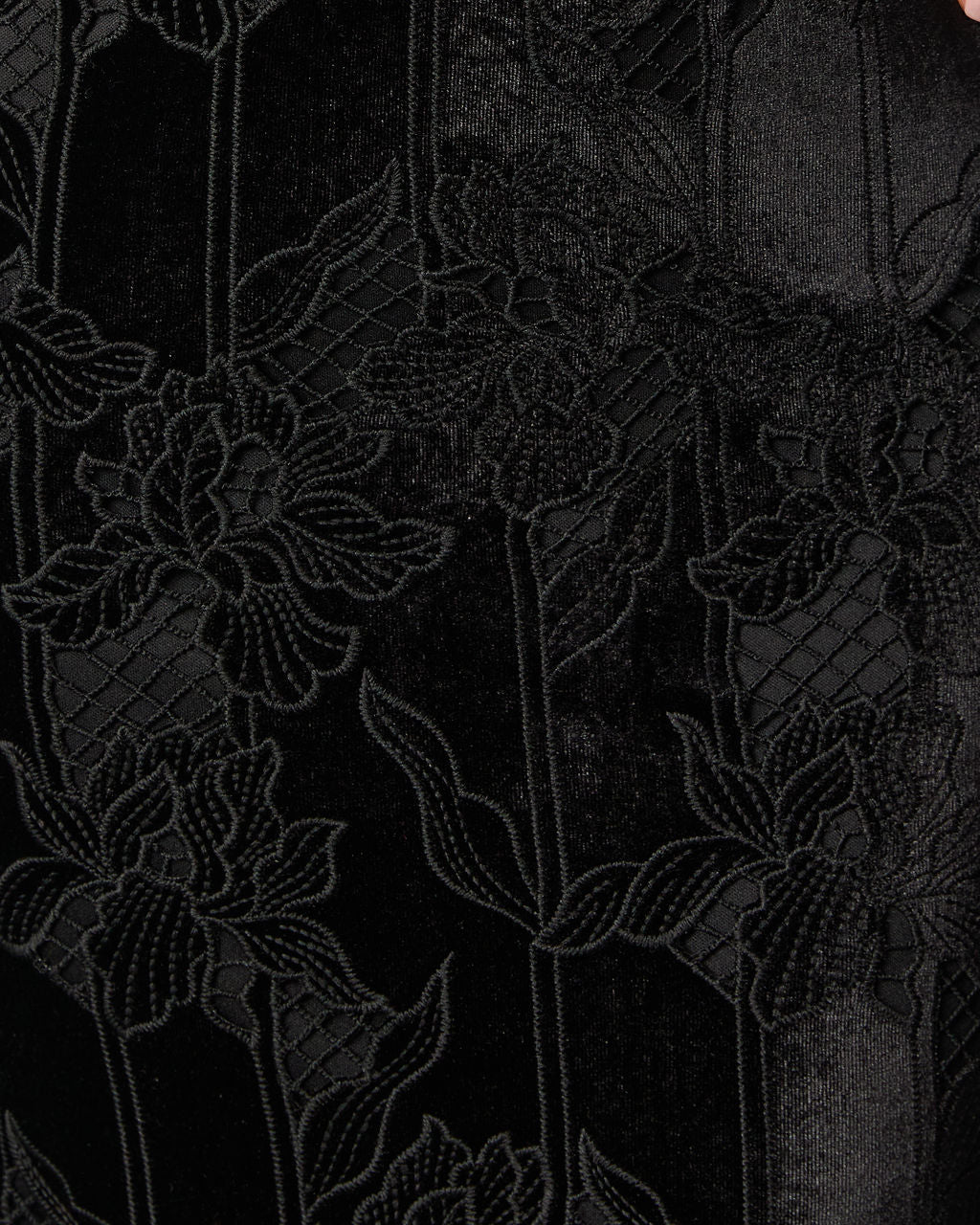 City Siren Strapless Velvet Maxi Dress