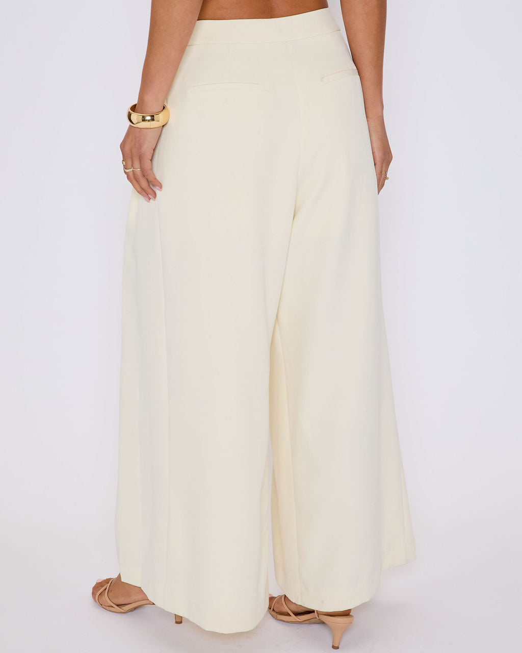 Polish Pleated Wide Leg Trouser