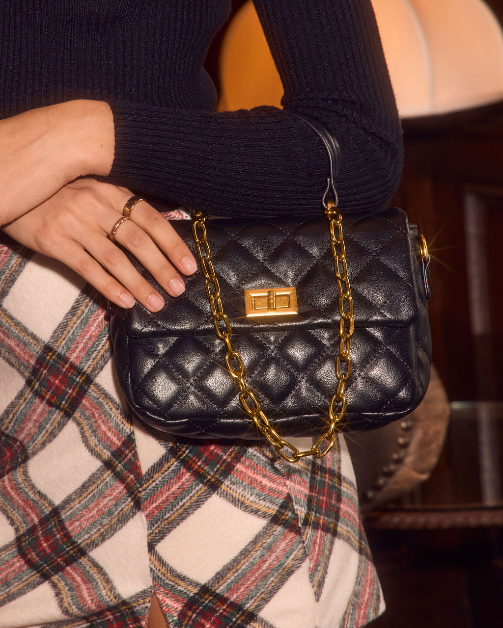 Elarose Quilted Crossbody Mini Bag