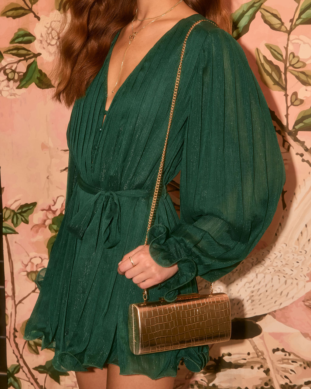 Starlet Hour Metallic Embossed Hard Case Clutch