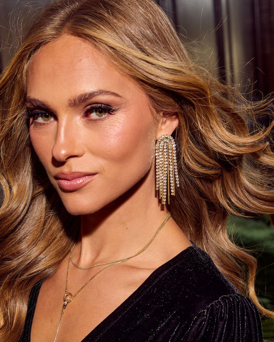 Arctic Muse Rhinestone Chandelier Earrings