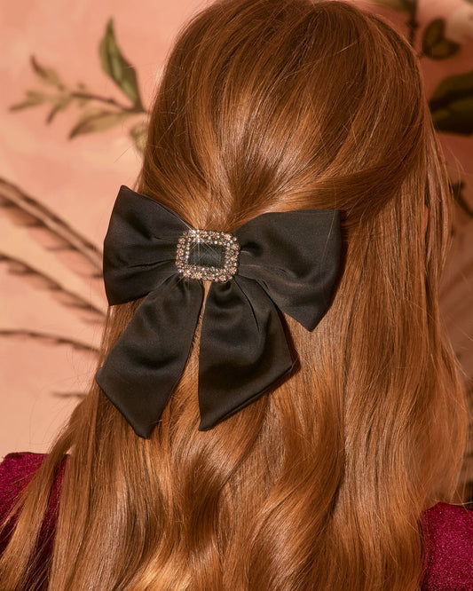 Glima Satin Bow Hair Barrette