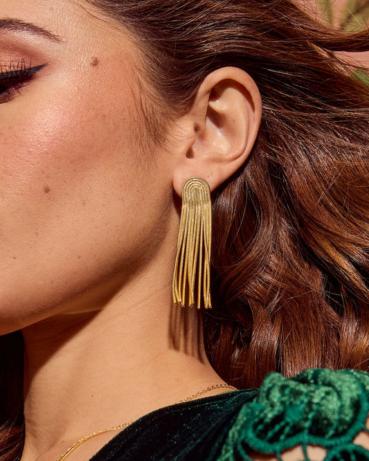 Midnight Whisper Chain Chandelier Earrings