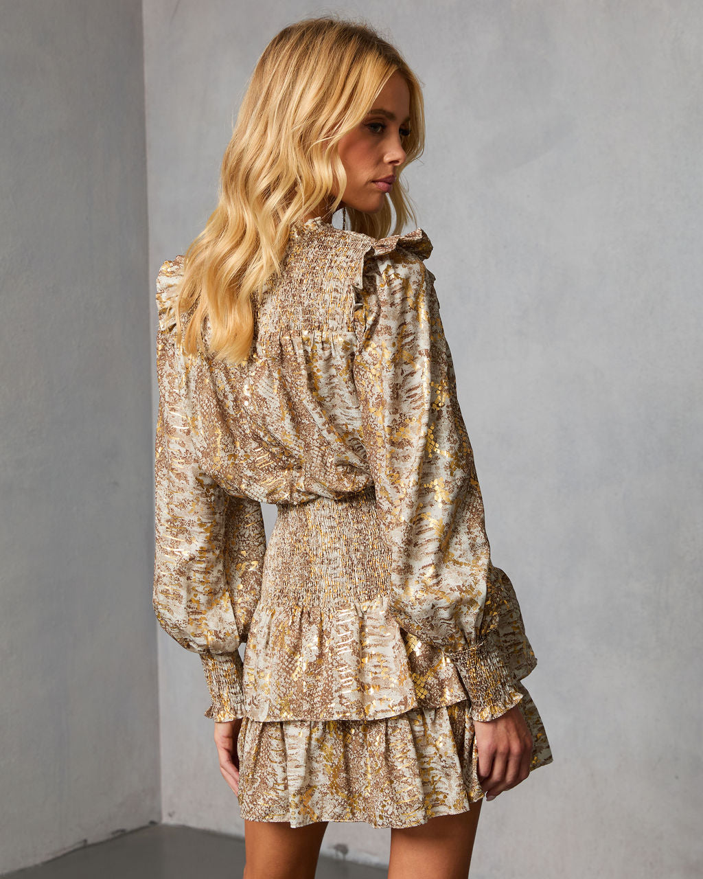 Willa Rae Printed Tiered Mini Dress