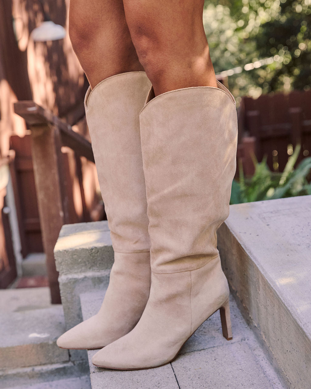 Honeyed Haze Suede Knee High Boots