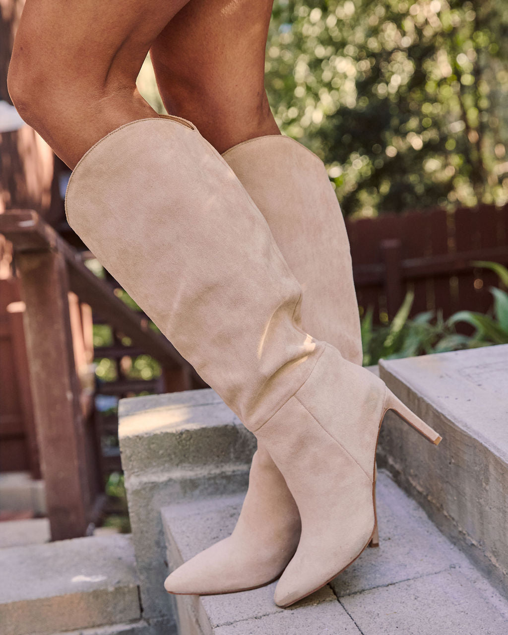 Honeyed Haze Suede Knee High Boots