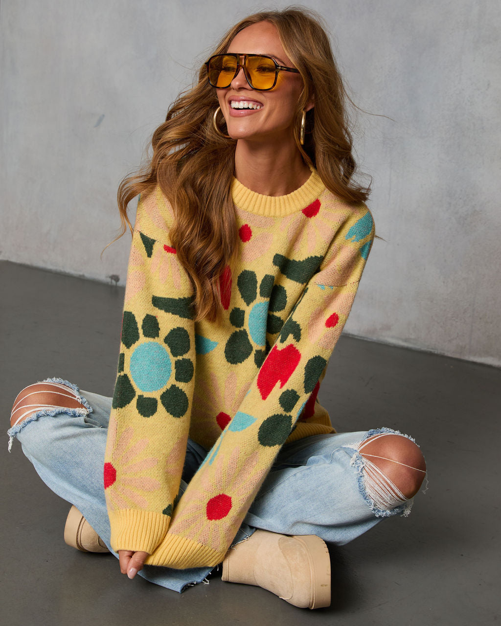 Norine Abstract Printed Sweater