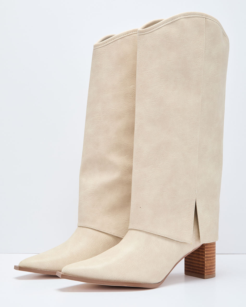 Brunelle Leather Foldover Boots