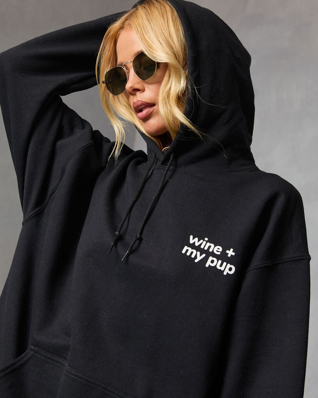 Wine And My Pup Graphic Sweatshirt