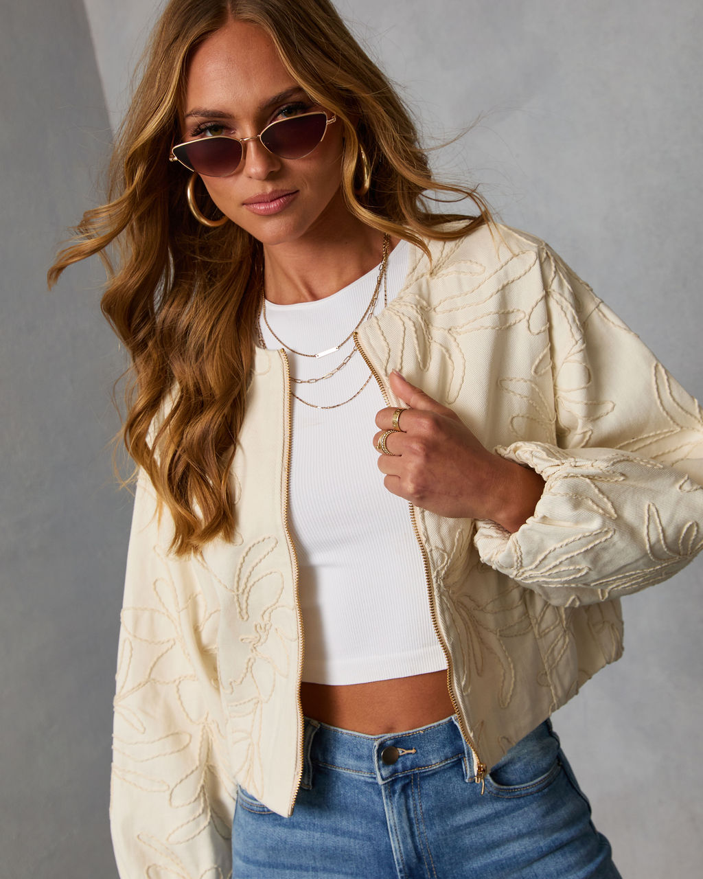 Rainah Embroidered Twill Jacket