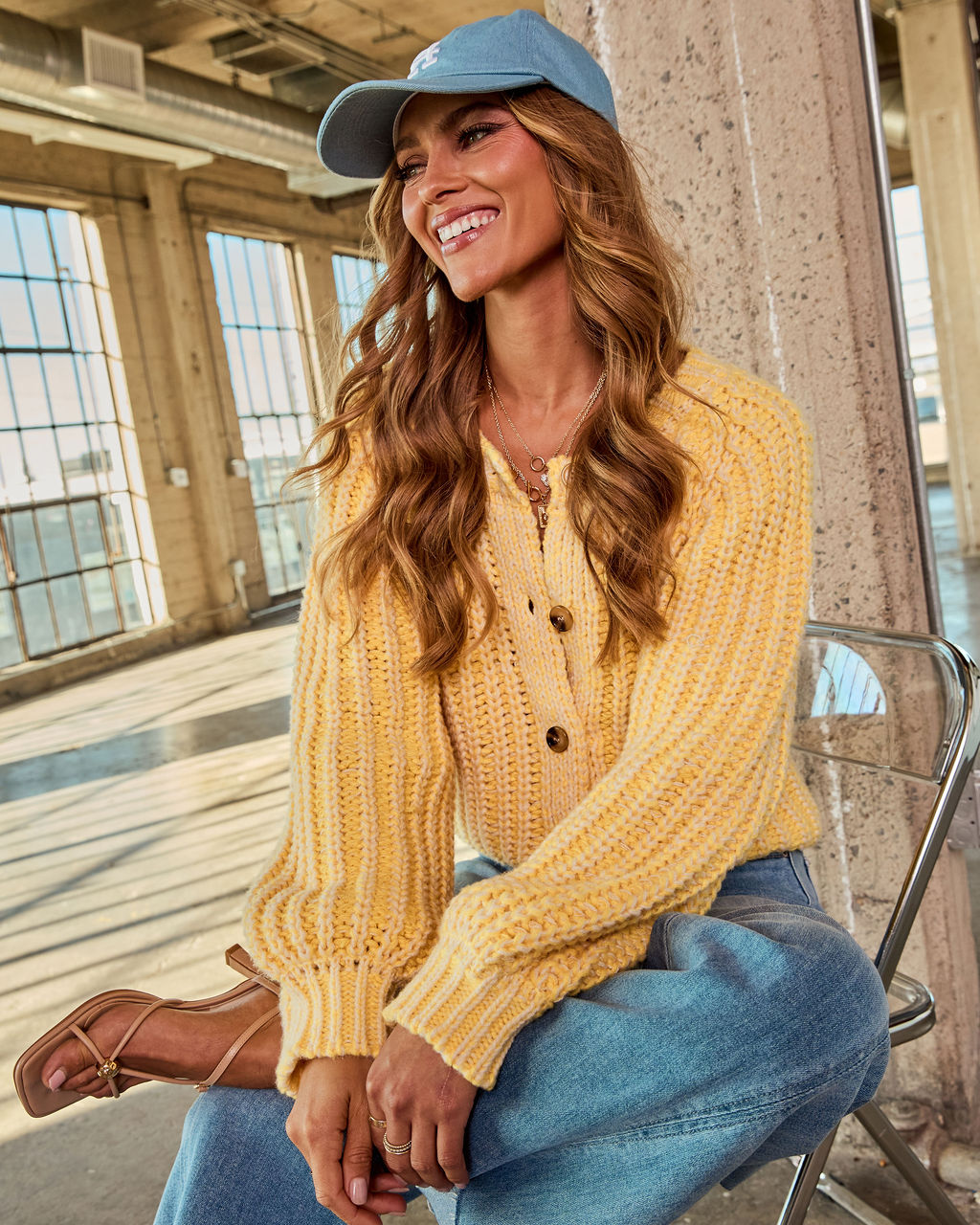 Elenie Chunky Ribbed Knit Cardigan