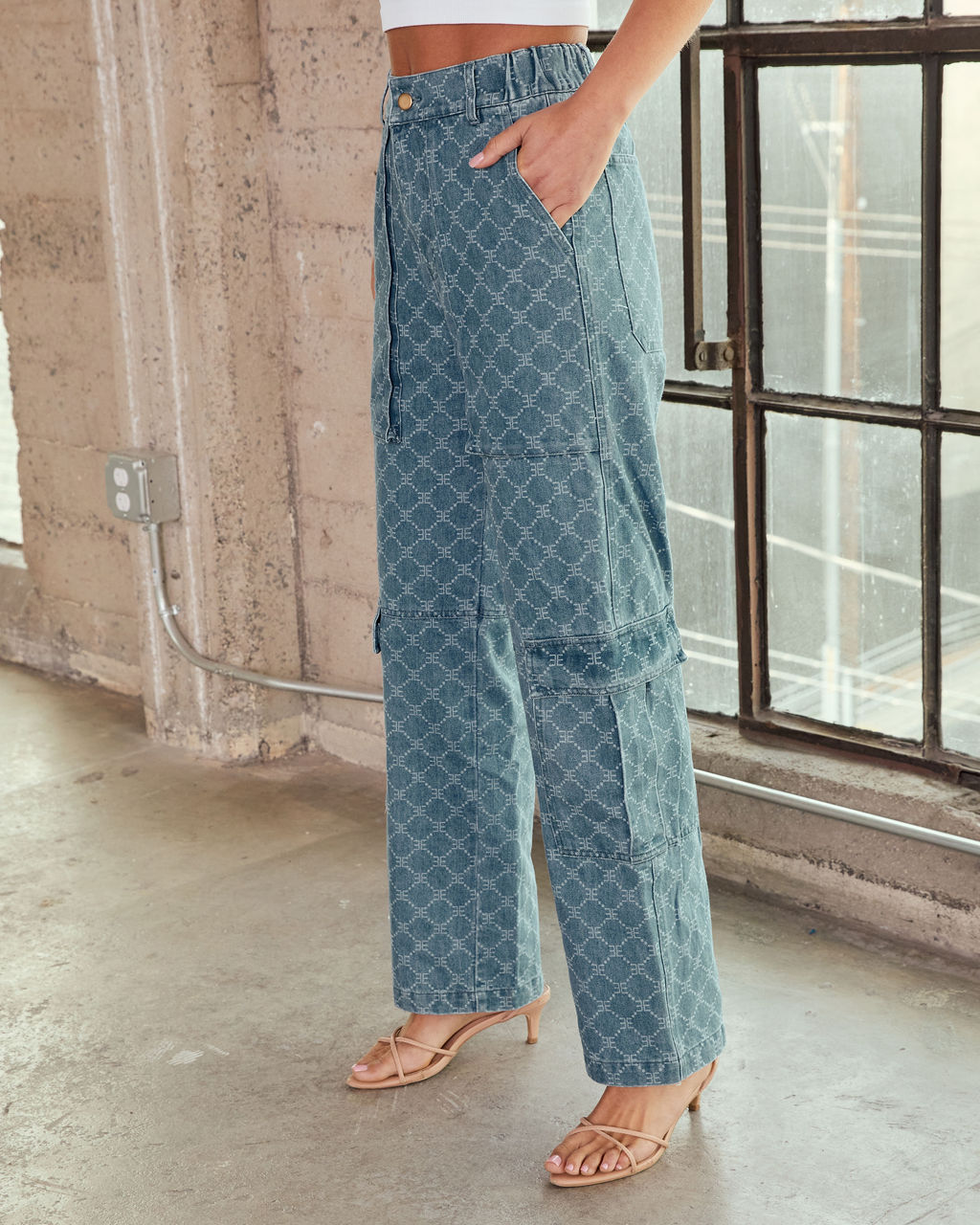 EE Monogram Cargo Jeans