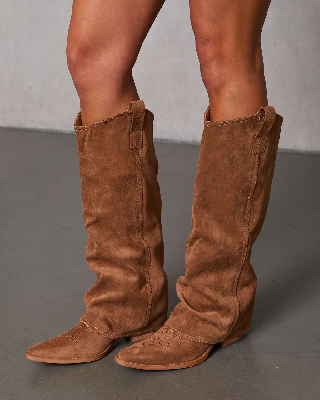 Kilee Western Suede Fold Over Boots