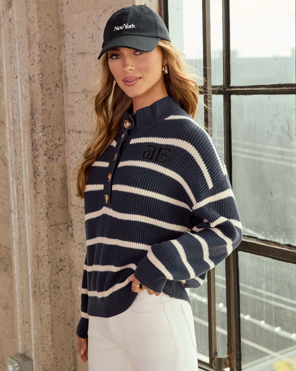Blythe Striped Polo Sweater