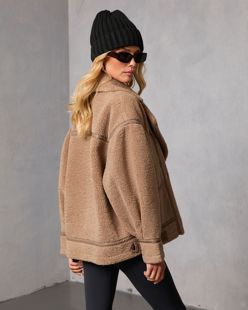 Evans Oversized Sherpa Bomber Jacket