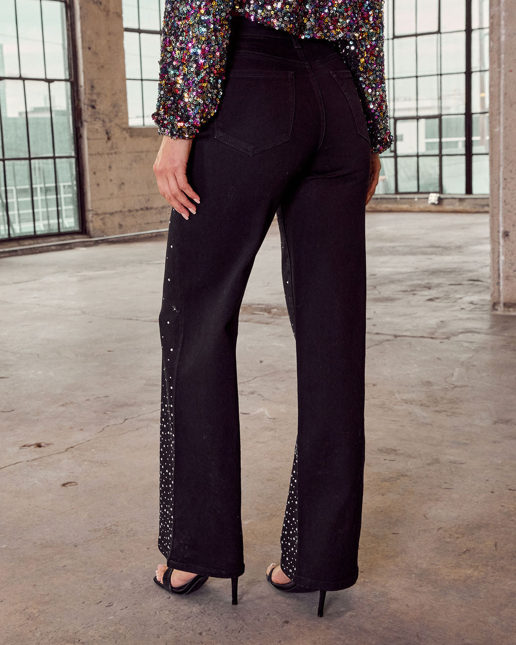 City Pulse Stretch Embellished Straight Leg Jeans