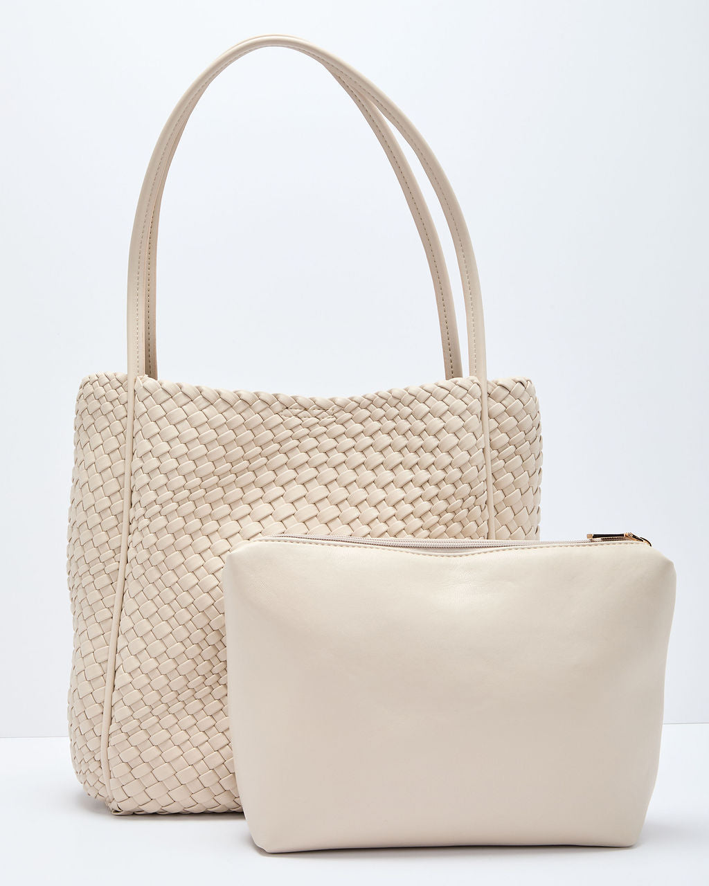 Cenlie Textured Woven Leather Tote Bag