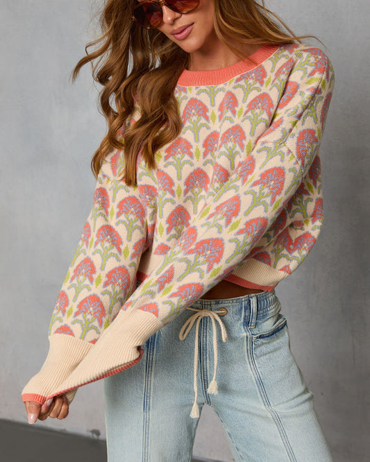 Zaylie Printed Knit Sweater