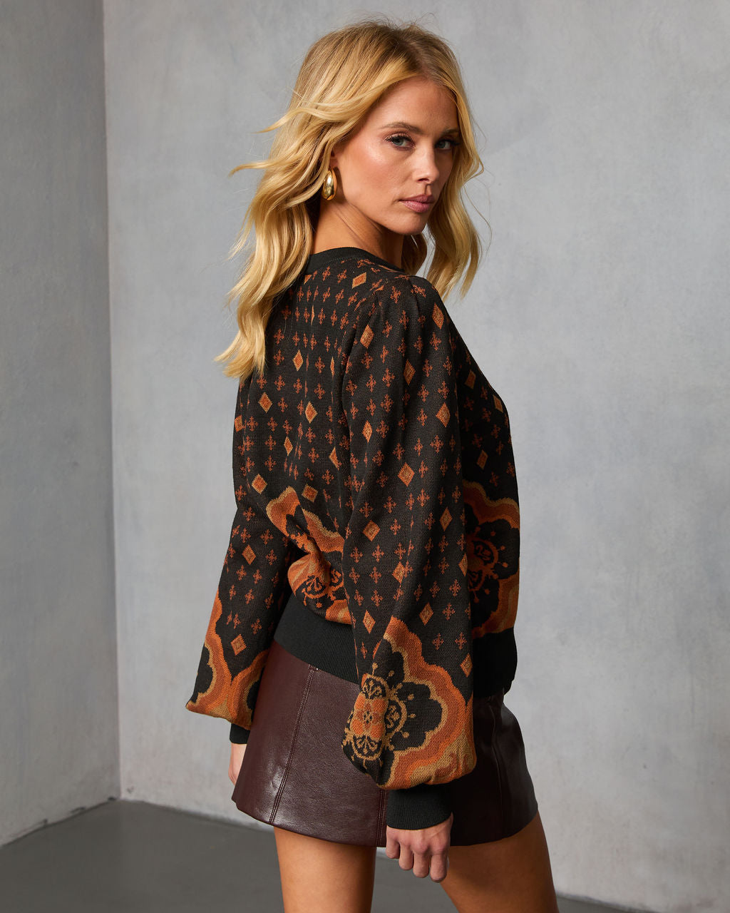 Charise Printed Abstract Sweater