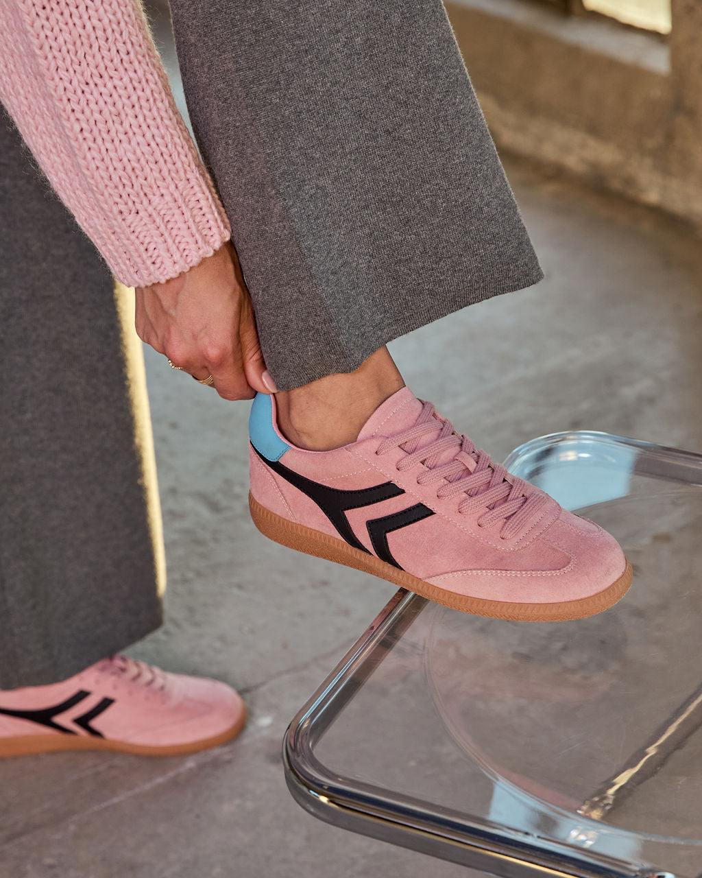 Lorilai Faux Suede Lace Up Sneakers