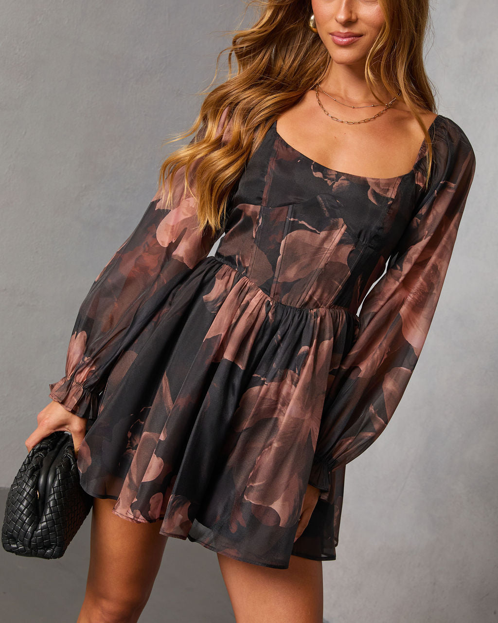 Nocturne Bloom Printed Mini Romper