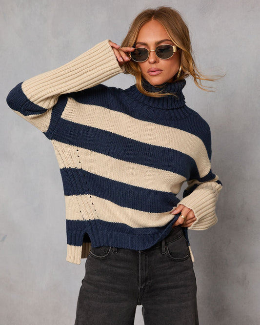 Evanora Striped Turtleneck Sweater