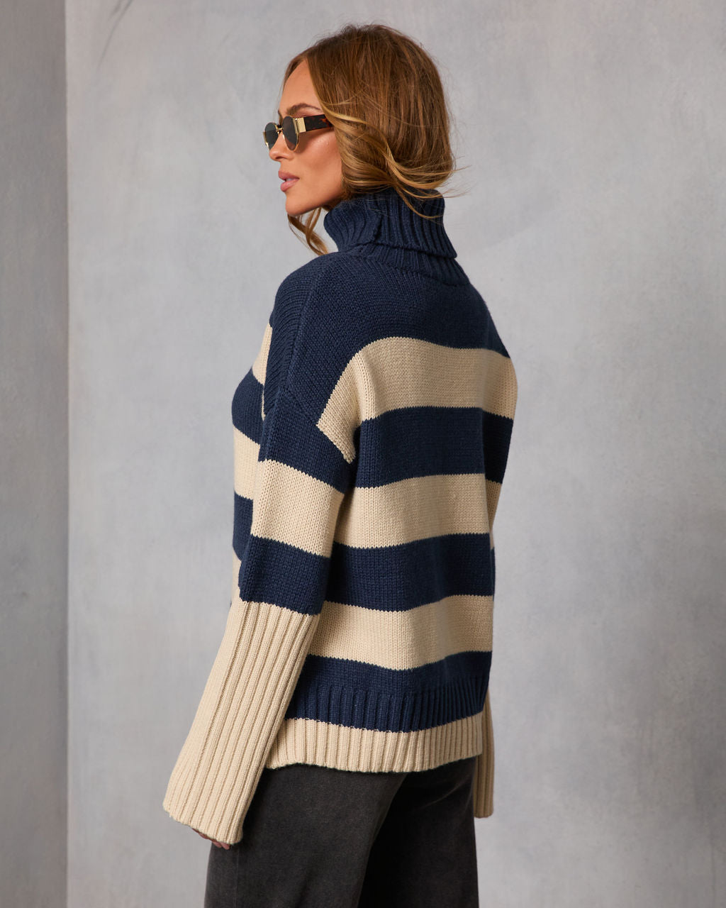 Evanora Striped Turtleneck Sweater