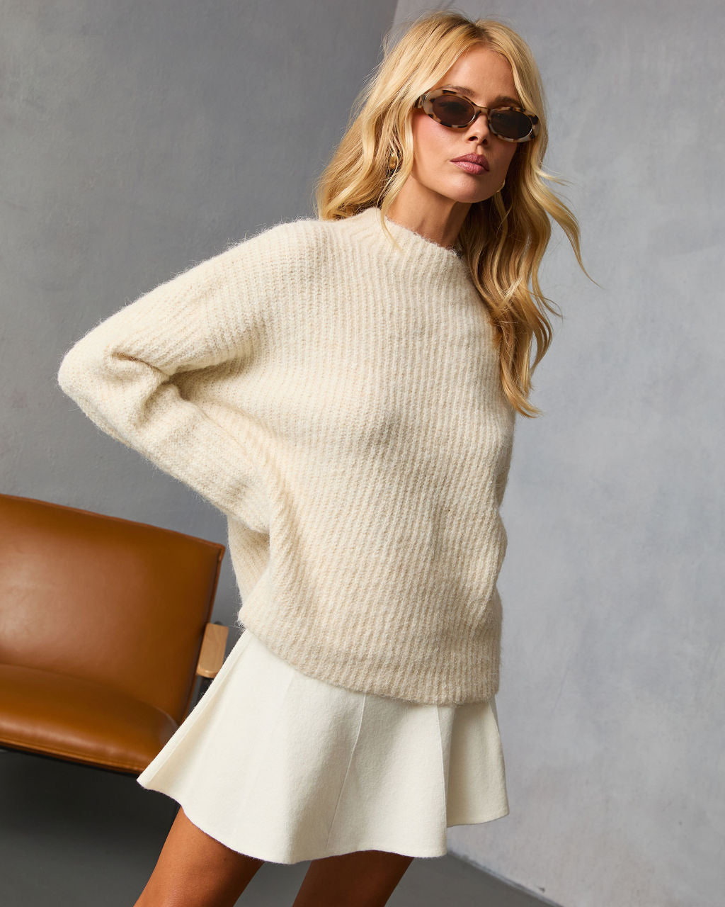 Slow Mornings Ribbed Mock Neck Sweater